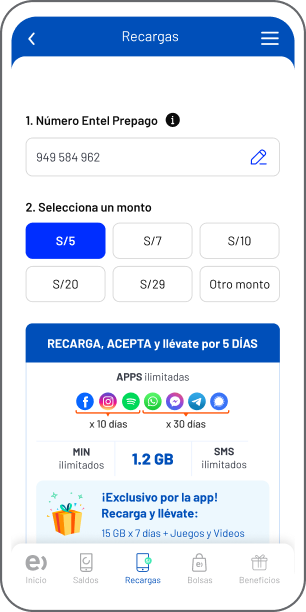 Recargar tu saldo