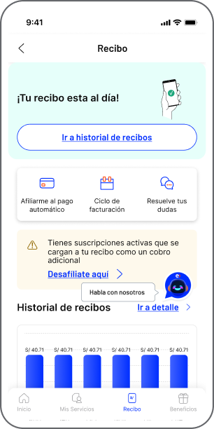 Revisar y pagar tu recibo