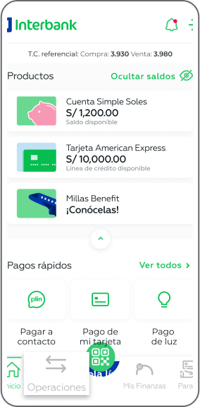 Paso 2 - Selecciona la opción operaciones.