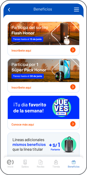Disfrutar de los beneficios que tenemos para ti