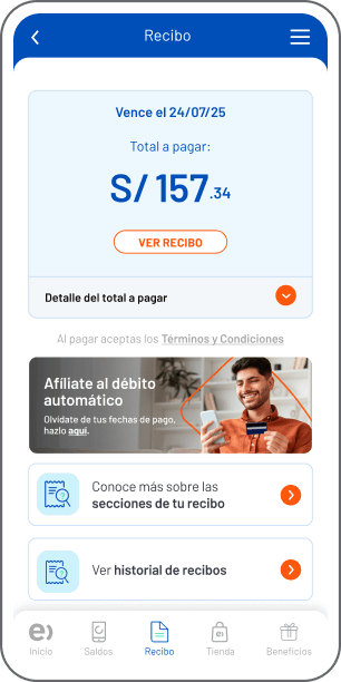 Revisar y pagar tu recibo
