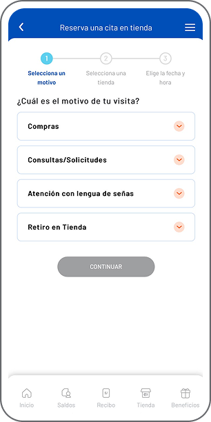 Reservar cita en tiendas