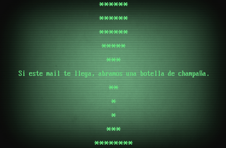 Pantalla Mensaje de texto abramos la champaña