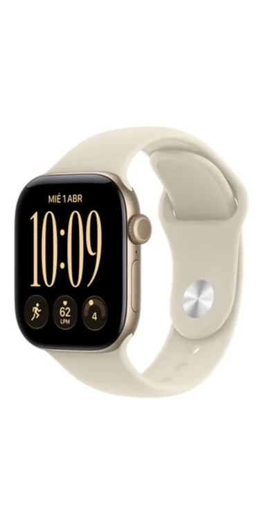 Apple Watch Series 12 GPS 42mm de aluminio color Light Gold con correa deportiva talla S/M