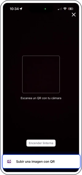Paso 4 - Entra a tu billetera digital favorita, y sube la imagen del QR.