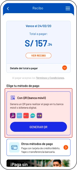 Paso 2 - Selecciona “Generar QR” para crear tu código de pago.
