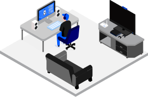 ilustración gamer jugando en su hogar