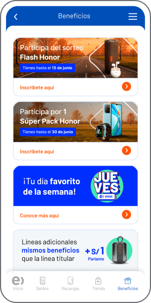 Disfrutar de los beneficios que tenemos para ti