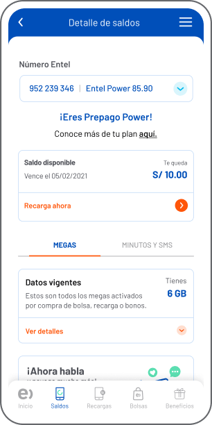 Consultar los detalles de tu saldo