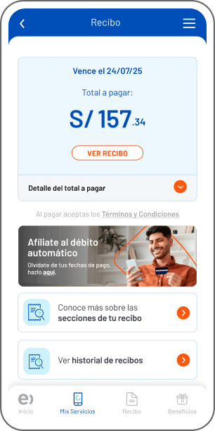 Revisar y pagar tu recibo